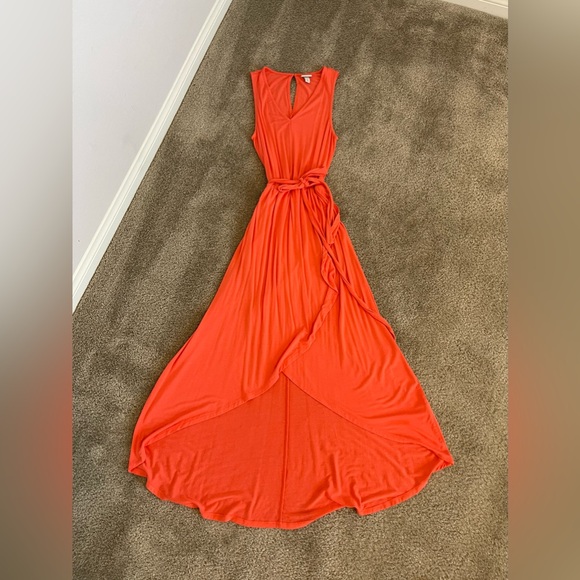A.N.D. High Low Sundress in Tangerine - Picture 1 of 3